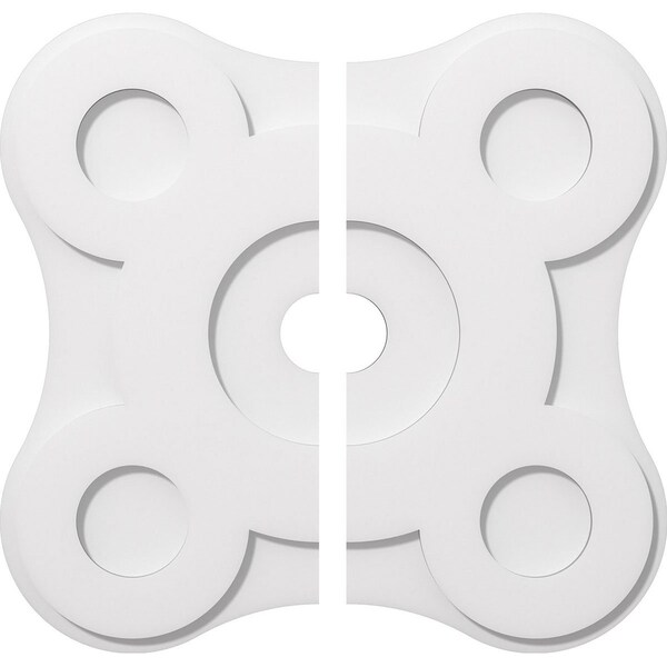 Ekena Millwork Luna Architectural Grade PVC Contemporary Ceiling Medallion, Two Piece, 24"OD x 3"ID x 8 1/4"C x 1"P CMP24LA2-03000 - main